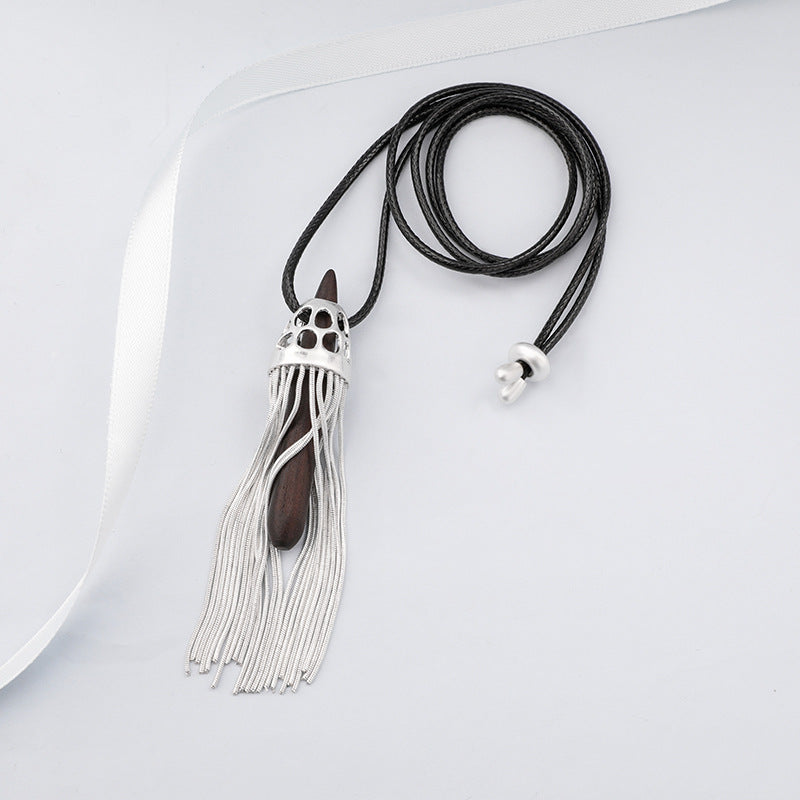 Cylinder Tassel Necklace