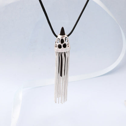 Cylinder Tassel Necklace