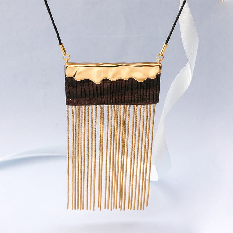 Sandalwood Tassel Necklace