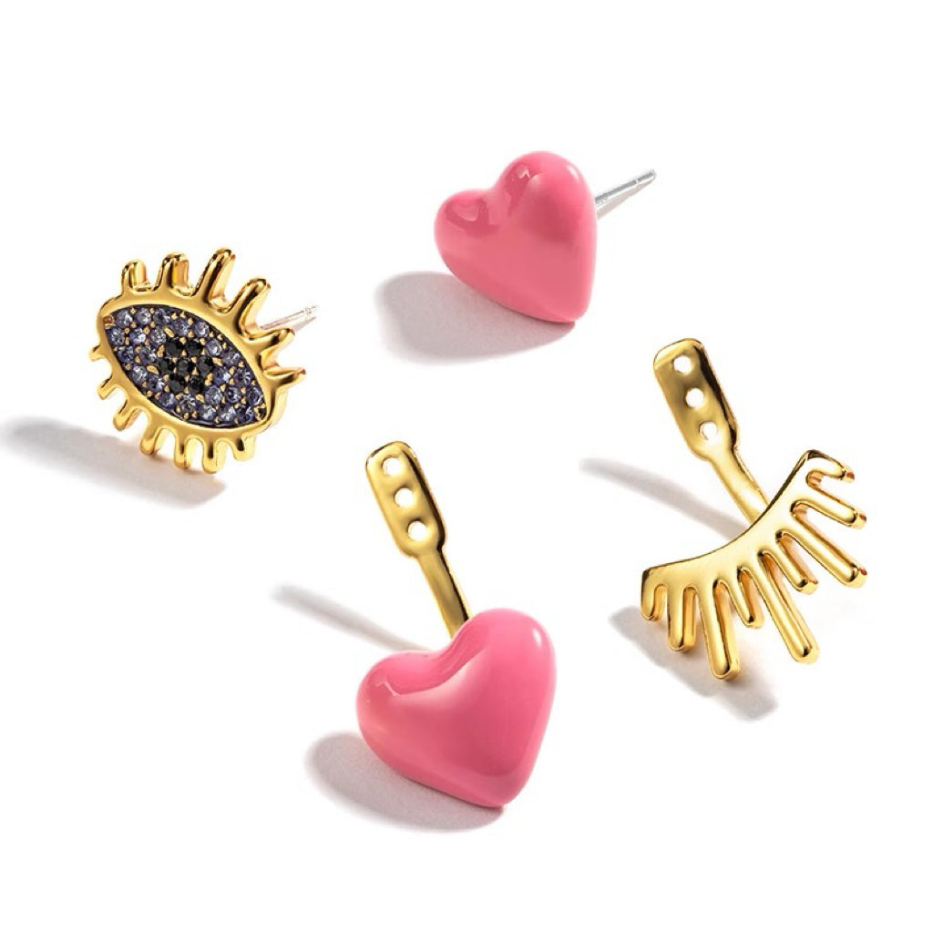 Eye And Heart Earrings