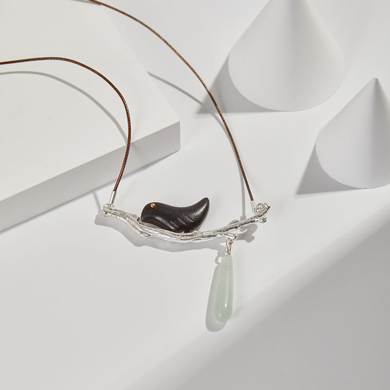 Bird Branch Jade Necklace